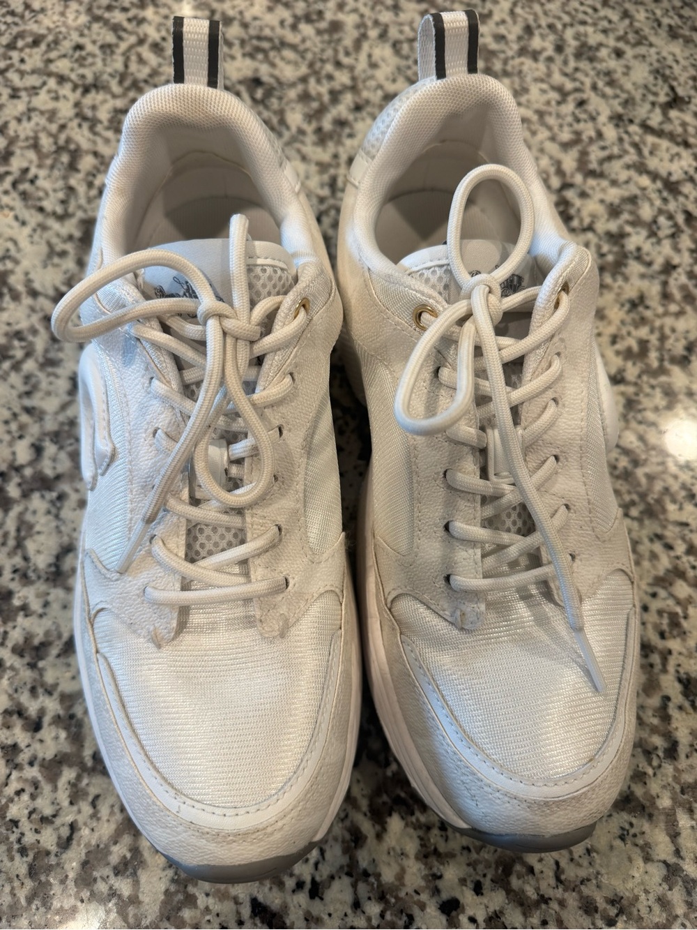Coach White Leather & Mesh Logo Sneakers